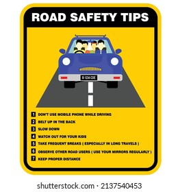 CONSEJOS DE SEGURIDAD DE LA CARRETERA, VECTOR DE SEÑAL O POSTER