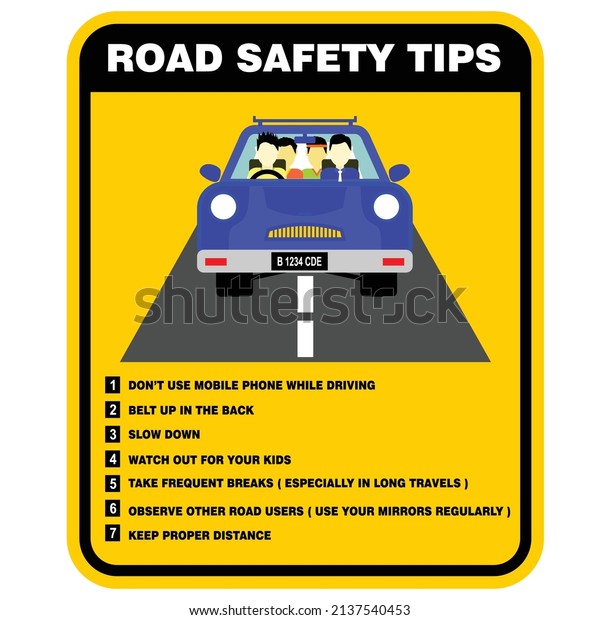 ROAD SAFETY TIPS, SIGN\
OR POSTER VECTOR