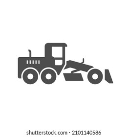 Road scraper or grader glyph icon