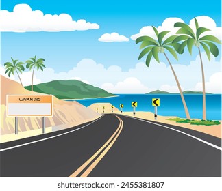 Road to the sea at day