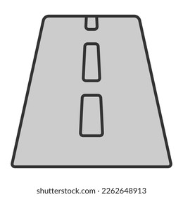 Road section - icon, illustration on white background, grey style