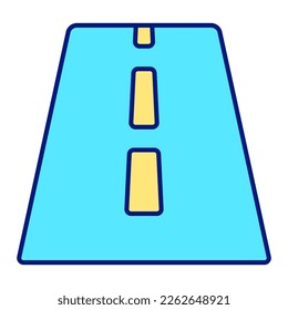 Road section - icon, illustration on white background, color style