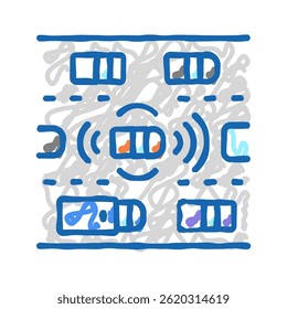 road sensing self vehicle doodle icon sketch vector. road sensing self vehicle sign. isolated symbol illustration