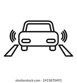 Road sensor control icon outline vector. Safety system. Front toll