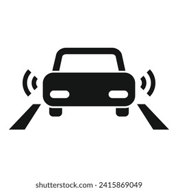 Road sensor control icon simple vector. Safety system. Front toll