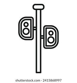 Road sensor icon outline vector. Control system. Network stop view