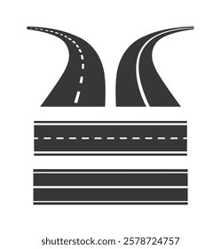 Road set isolated. Simple illustration of road, highway icon isolated on white background