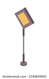 Road set isometric composition with isolated image of trunk route traffic sign on post vector illustration