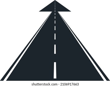 road in shape arrow - vector illustration