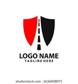 road shield logo design vector