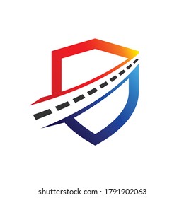 road shield vector logo, safe road logo