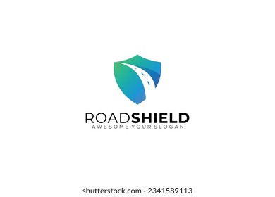 road shield vector template design logo