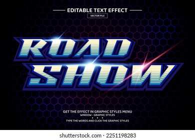 Road show 3D editable text effect template