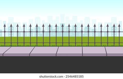 Road Side Background Vector, footpath, city background, walking path, city landscape background