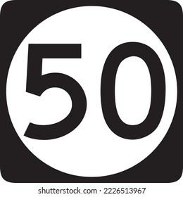 Road Side Rules Of Traffic Sign Board Of 50 Miles Sign 