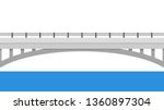 Road side vector. wallpaper. free space for text. copy space. Road fence. Bridge over the water.