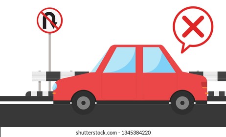 Road side vector. wallpaper. free space for text. copy space. Do not eat sign. car vector. car on the road.
