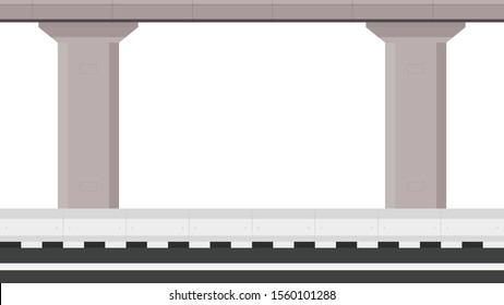 Road side vector. wallpaper. free space for text. copy space. Road fence.  Bridge over the way.