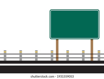 Road side vector. wallpaper. free space for text. copy space. Road fence.