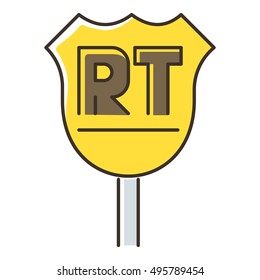 Road sigh icon. Flat illustration of road sigh vector icon for web.