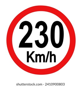 ROAD SIGN 230 KMH DESIGN