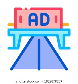 road sign ads icon vector. road sign ads sign. color symbol illustration