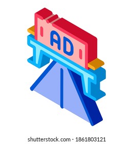 road sign ads icon vector. isometric road sign ads sign. color isolated symbol illustration