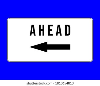 road sign ahead on the left - Supplementary Australian road sign - Ahead on the left