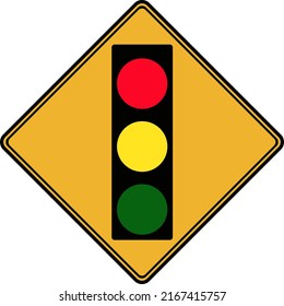 Road Sign Ahead Traffic Light That Stock Vector (Royalty Free ...