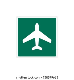 road sign with airplane