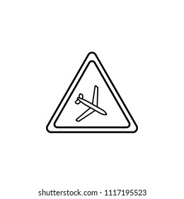 road sign airport icon. Element of traffic signs icon for mobile concept and web apps. Thin line road sign airport icon can be used for web and mobile on white background