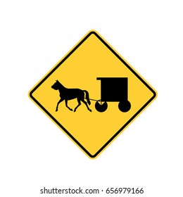 road sign - Amish buggy and horse svg