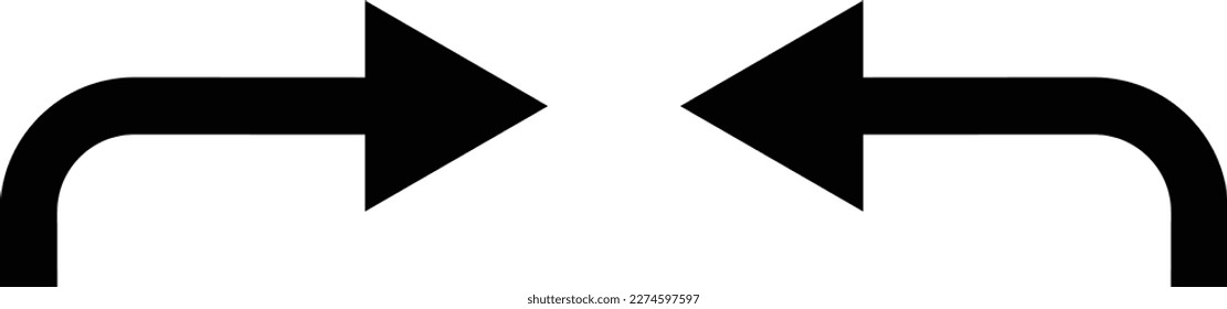 Signo de carretera con conjunto de iconos de flecha, giro a la derecha e ilustración vectorial de giro a la izquierda