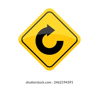 Road sign arrows vector illustration. Symbol, straight, direction, U-turn, way, road, warning, street, highway, caution, traffic, roadsign. Can use for infographic, banner, poster, web design.
