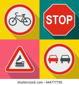 Road Sign banners set in flat style for any design