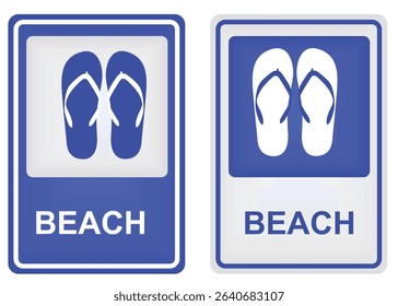 Road sign beach. vector illustration