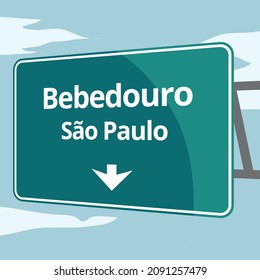 Road Sign of Bebedouro city Brazil São Paulo