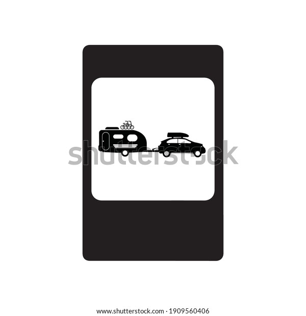 Road sign black camping\
vector icons