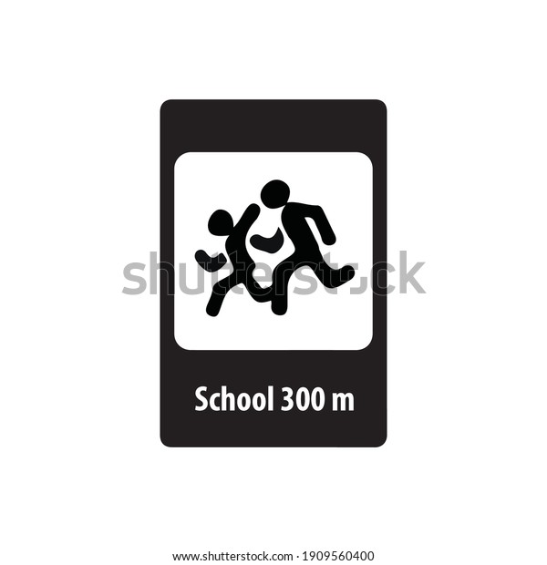 Road sign black
caution kids vector icons