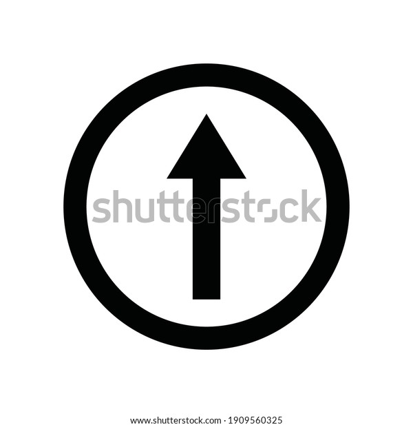 Road sign black straight\
vector icon