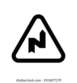 The road sign is black. Road traffic rules vector icons