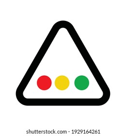 The road sign is black. Road traffic rules vector icons