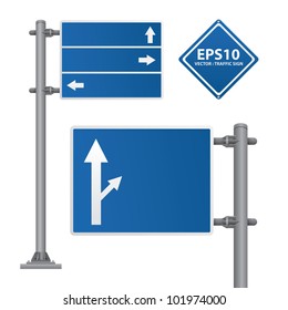 road sign blue color vector