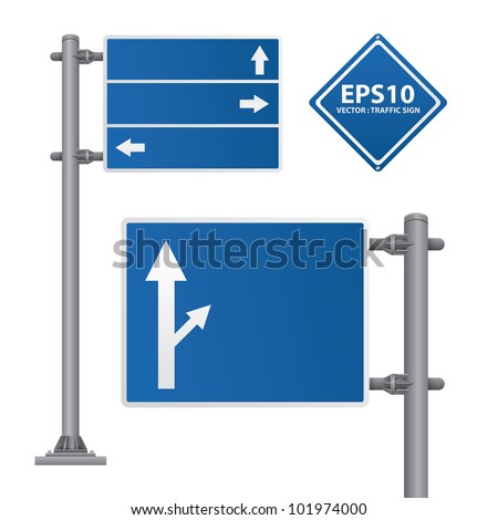 road sign blue color vector