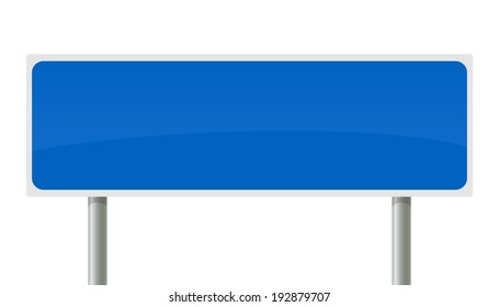Road sign - blue rectangle on the pillar.