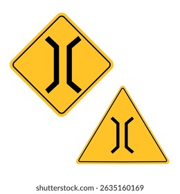 Road Sign board for Bridge yellow 