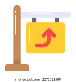 Road sign board vector design, editable icon of direction board
