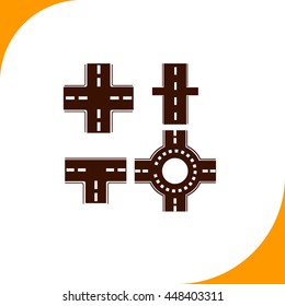 Road sign. Brown icon on white background