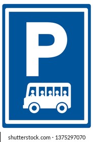 road sign for bus parking, vector icon
