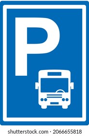 road sign for bus parking, vector icon
